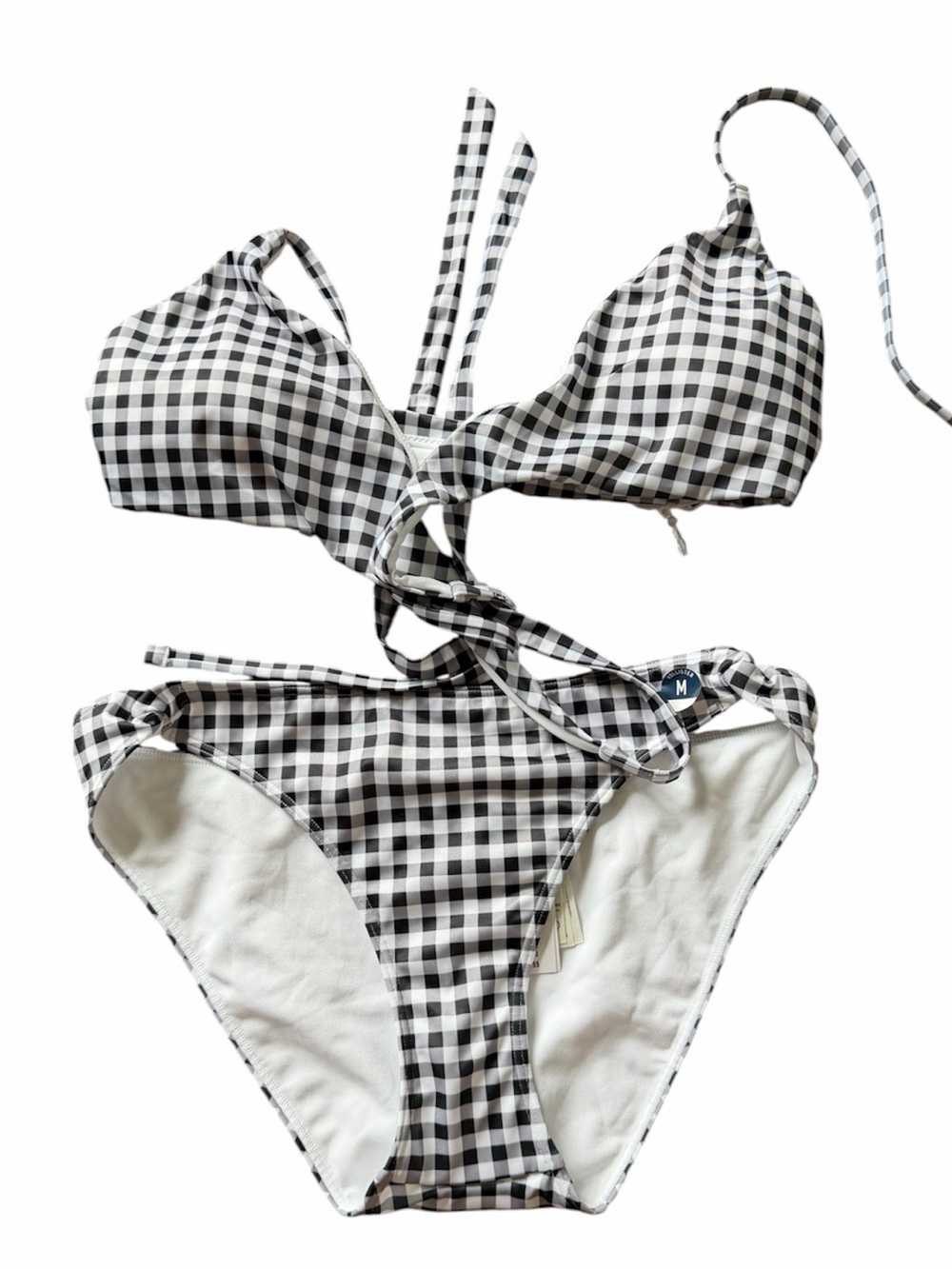 NWT Hollister Swim Black White Gingham Bikini Set